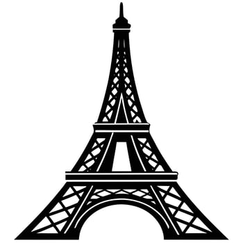 Black and White Silhouette of the Eiffel Tower vector
