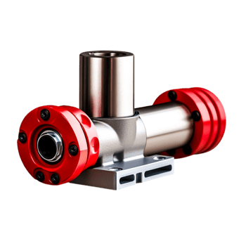 Sleek Industrial Valve Component with Red Details for Mechanical Engineering Projects png