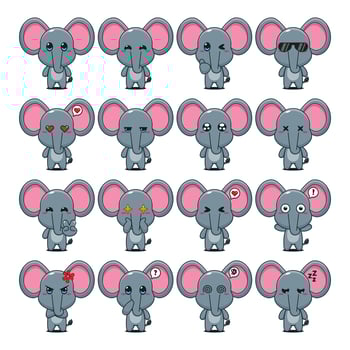 Cute Elephant Cartoon Mascot Character Illustration vector