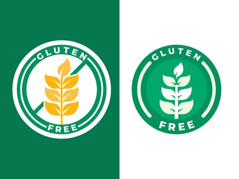 Set of Two Gluten Free Badges for Food Allergy and Dietary Needs vector