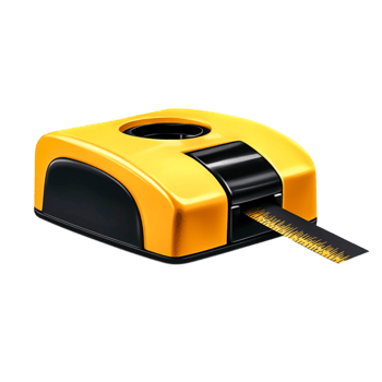 Compact Yellow Tape Measure with Retractable Functind Black Base Design png