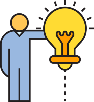 Man with Idea Bulb Icon png
