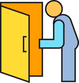 People Exit and Open Door Icon png