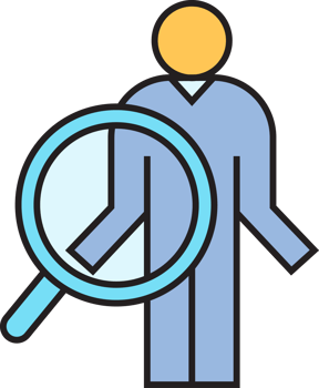 Employee and Magnifier for Recruiting png