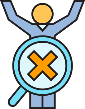 Employee and Wrong Mark Icon png