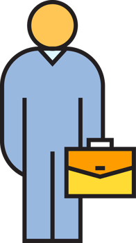 Employee with Briefcase Icon png
