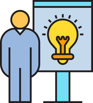 People Presenting Idea Light Bulb png