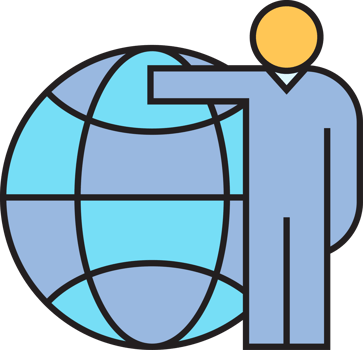 People Standing and Globe Icon png