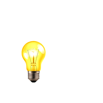 Bright Yellow Light Bulb Glowing with Energy Simple png