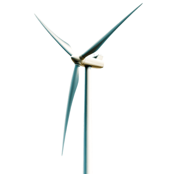 closeup View of Wind Turbine Blades Against a Clear Sky Background for Renewable Energy png