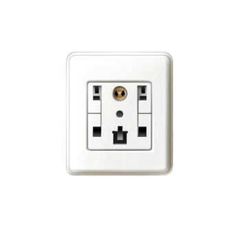 White Electric Power Outlet Socket with Two Plug Points Background png