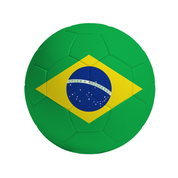 Soccer ball with flag of Brazil png