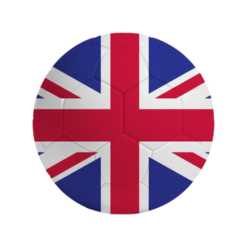 Soccer ball with flag of United Kingdom png
