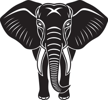 Decorative Elephant Head Silhouette with Tribal Detail vector