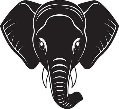 Side View Elephant Head Silhouette in Bold Style vector