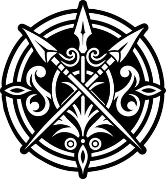 A solid style icon of spear tattoo vector