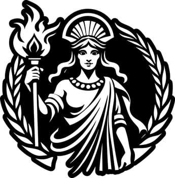 A glyph style icon of wisdom torch vector