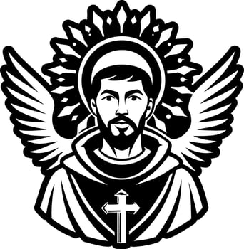 A solid style icon showing francis tattoo vector