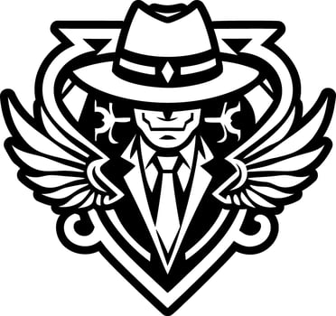A filled style icon of gangster tattoo vector