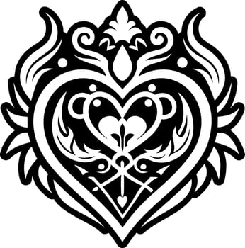 A glyph style icon of love tattoo element vector