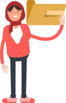 Arab Woman Character Holding Folder png