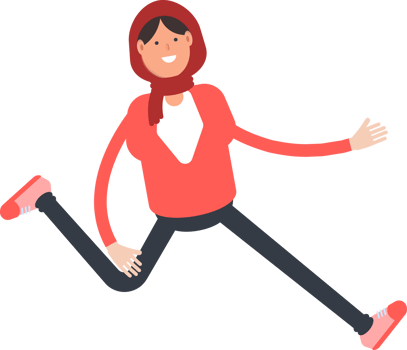 Arab Woman Character Running Illustration png