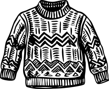 A vintage style illustration showing woolen sweater vector