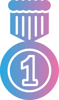 1st Prize Gradient Themed Symbol vector