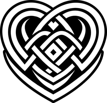 A filled style icon of interwoven tattoo vector