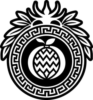 A glyph style icon of pomegranate tattoo vector
