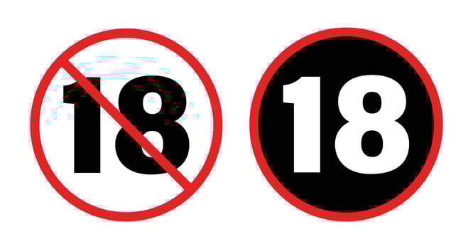 No Under 18 Allowed and 18 Plus Only Icons vector