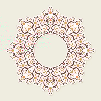 Decorative Ornamental Swirl Design Round Border Illustration. vector