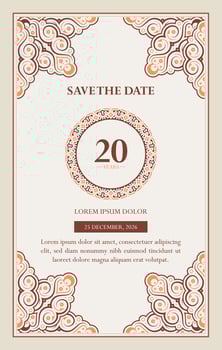 Elegant Anniversary Invitation Card Design with Ornament pattern vector