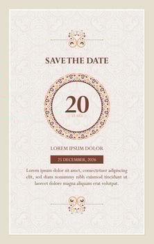 Elegant Anniversary Invitation Card Design with Ornament vector