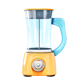 Vibrant Orange and Blue Blender, Ready for Use png