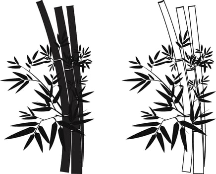 Zen Bamboo Silhouette design, Nature Plant Design for Spa, Decor, and Tattoo Art vector
