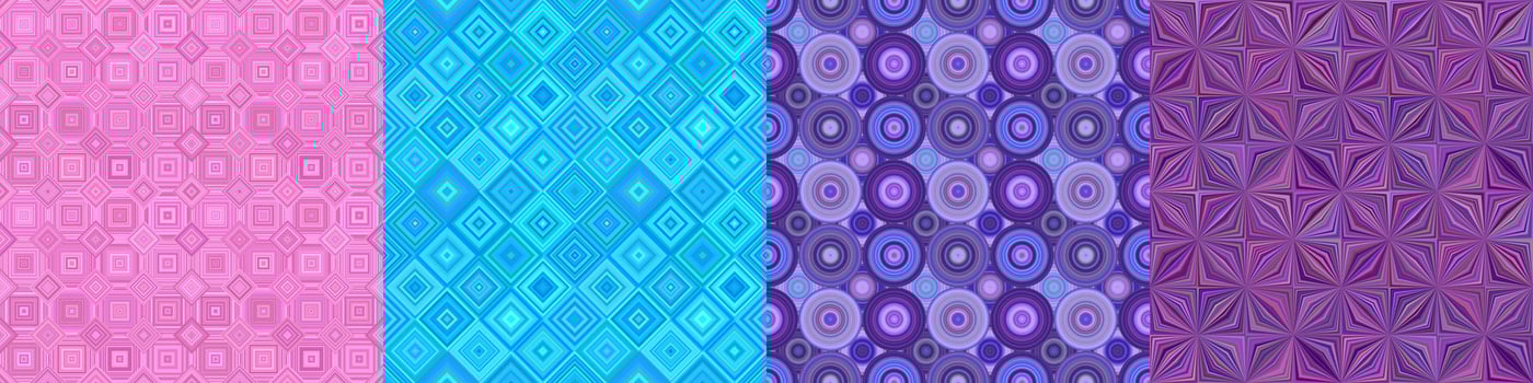 Seamless color geometrical pattern set vector
