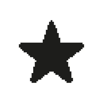 Pixelated Star Icon. Retro Gaming Aesthetic And Achievement Symbol. Nostalgic Design Element For Digital Art And Graphics. Isolated Illustration vector