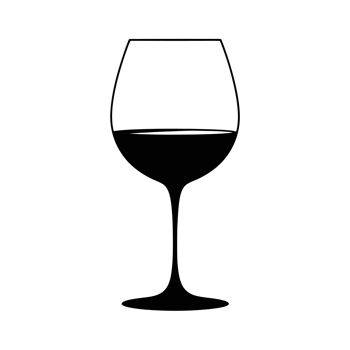 A simple, black silhouette of a wine glass cutouts png