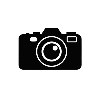 A black silhouette of a camera, showcasing the basic elements such as the lens and viewfinder. cutouts png