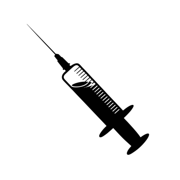 A black silhouette of a syringe cutouts png