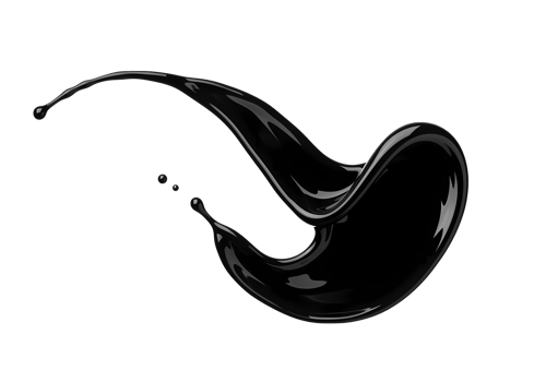 Dynamic Black Liquid Splash 3D Render on Transparent Background png