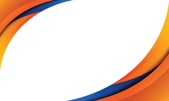 Abstract blue and orange wave border business background vector