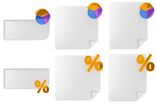 White paper with pie chart and percentage png