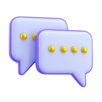 Two speech bubbles with dots indicating typing or chat 3D rendered icon for live messaging ongoing conversation or online communication status png
