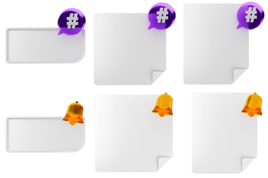 A set of four white paper files with purple and orange icons png