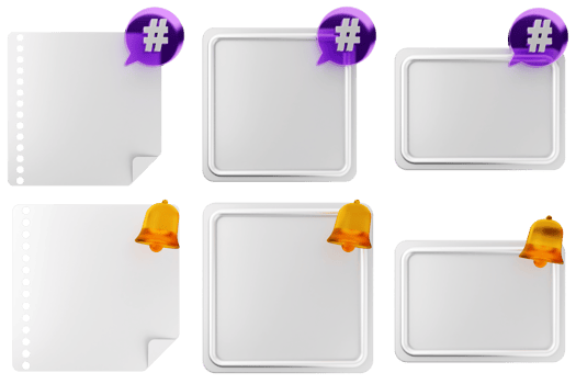 A set of blank paper with a purple ribbon png