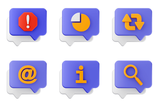 A set of chat bubbles with icons png