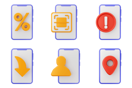 A set of icons for mobile phones png