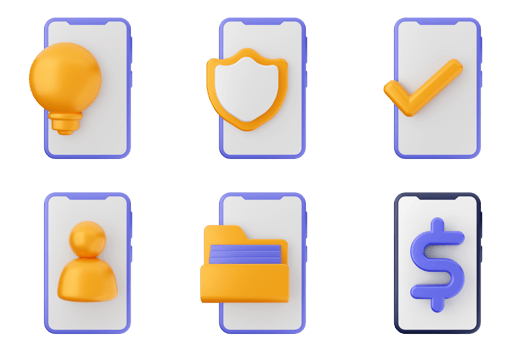 Mobile app icons set png